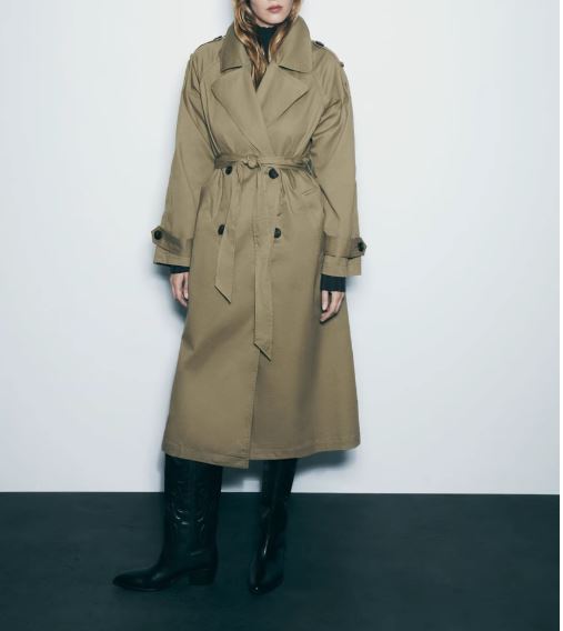 Eleganter Damen Trenchcoat Lang Klassisch: Vielseitiger Übergangs Mantel mit Gürtel