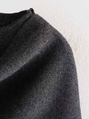 Marais Eleganter Kurzmantel mit Integriertem Schal – Weicher Doubleface Strick Cape