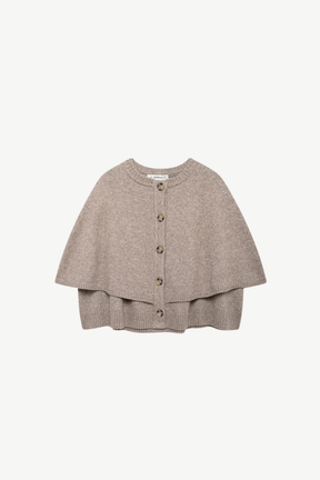 Eleganter Melange Cape Cardigan Damen – Weicher Strick, Vielseitig & Warm