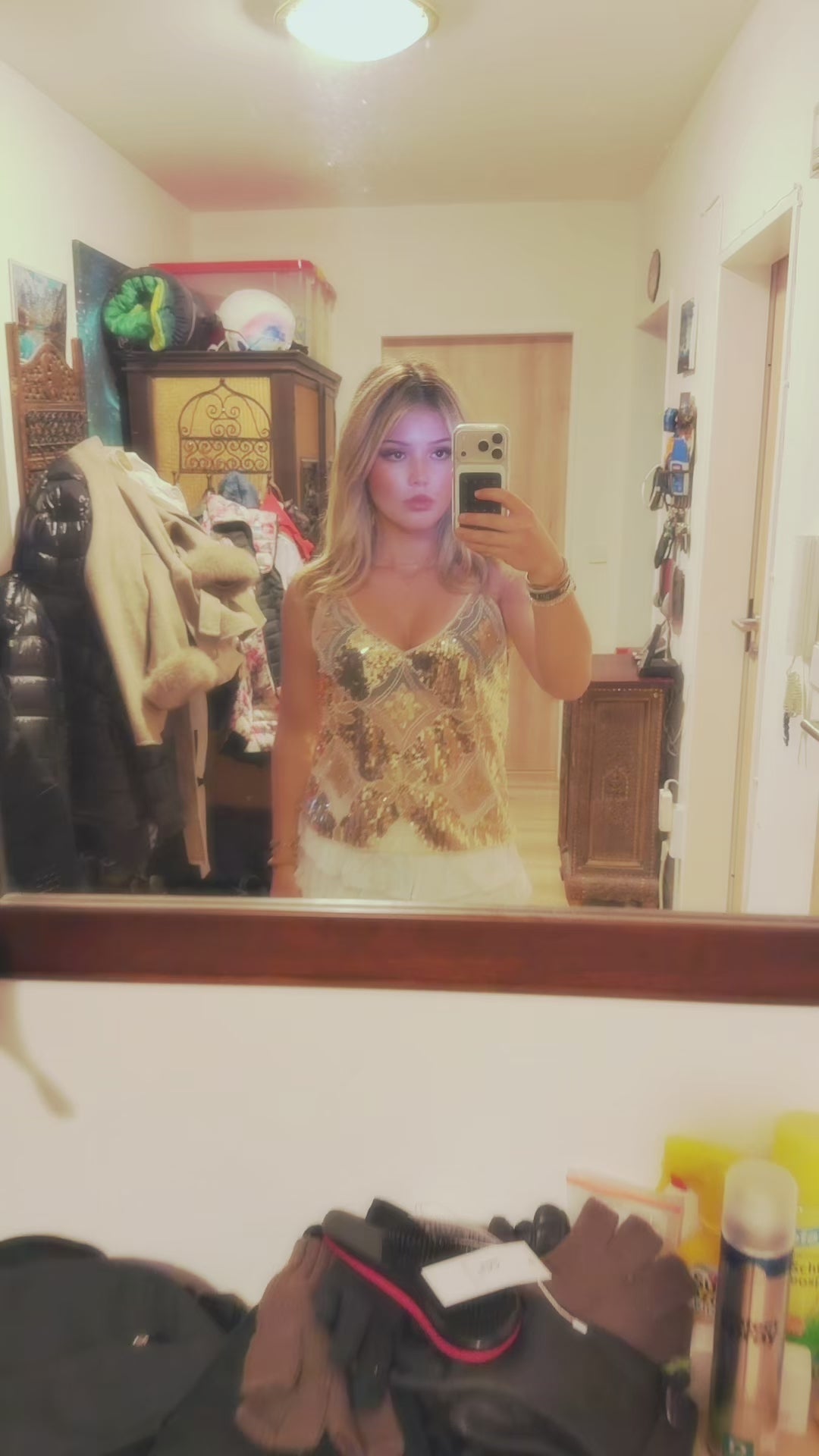 Léa embellished Top gold