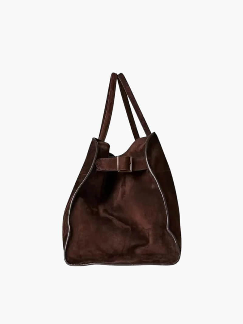 Henna Shopper Bag Vegane Wildleder Handtasche Damen Braun Schwarz