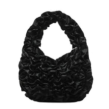 Velnoir™ Leflá Glänzende Satin Rüschen Hobo Mini Tasche Elegante Abend Handtasche