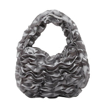 Velnoir™ Leflá Glänzende Satin Rüschen Hobo Mini Tasche Elegante Abend Handtasche